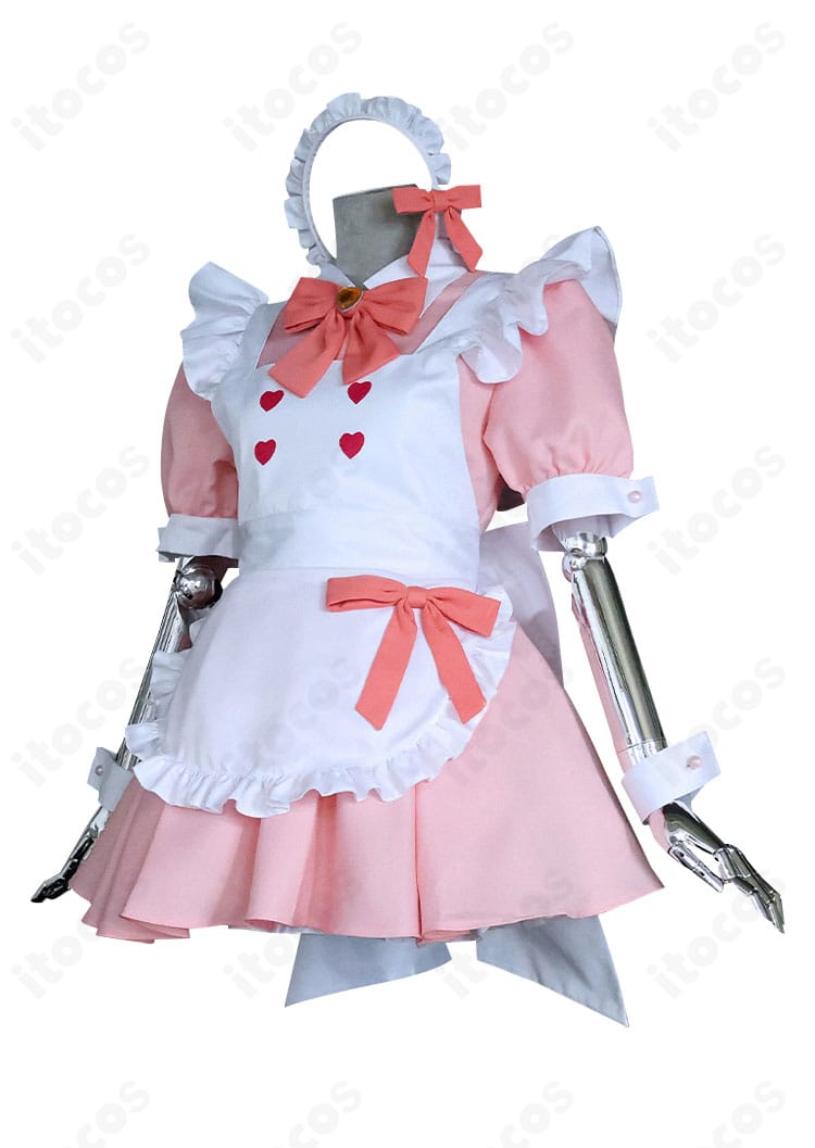 ブルーアーカイブ 下江コハル メイド服コスプレ衣装の側面。スカートの広がりとラインの見え方を示す角度。