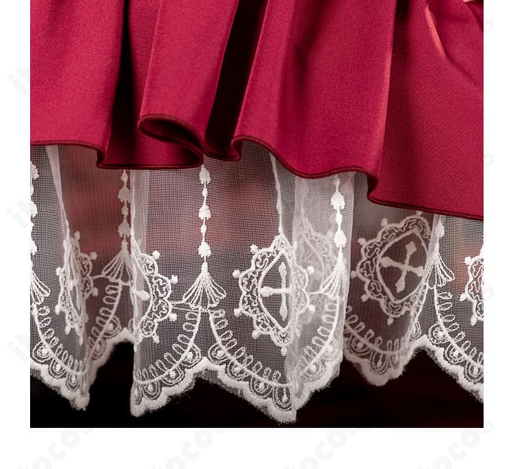 ヴィクトリカ・ド・ブロワ衣装 スカート下裾ディテール。レースの縁取りと陰影のコントラスト