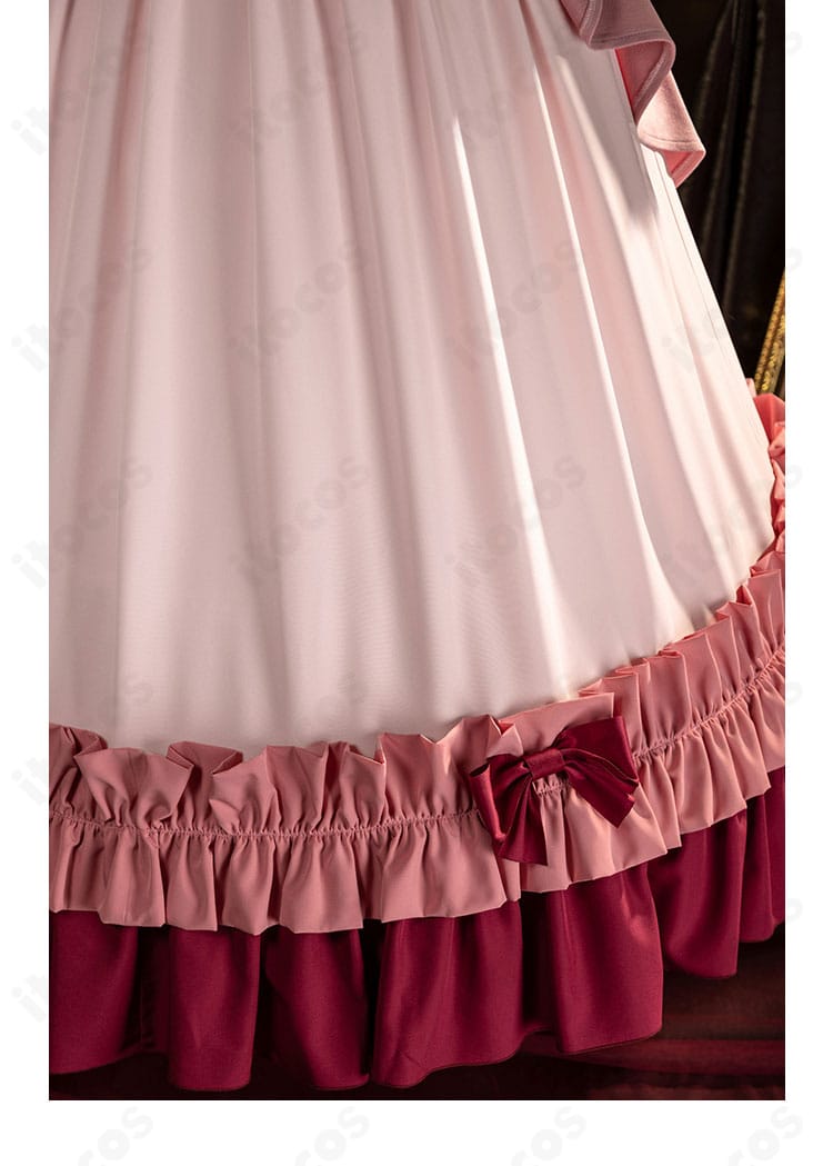 ヴィクトリカ・ド・ブロワ衣装 スカート裾装飾。段フリルとトリムの重なりを強調