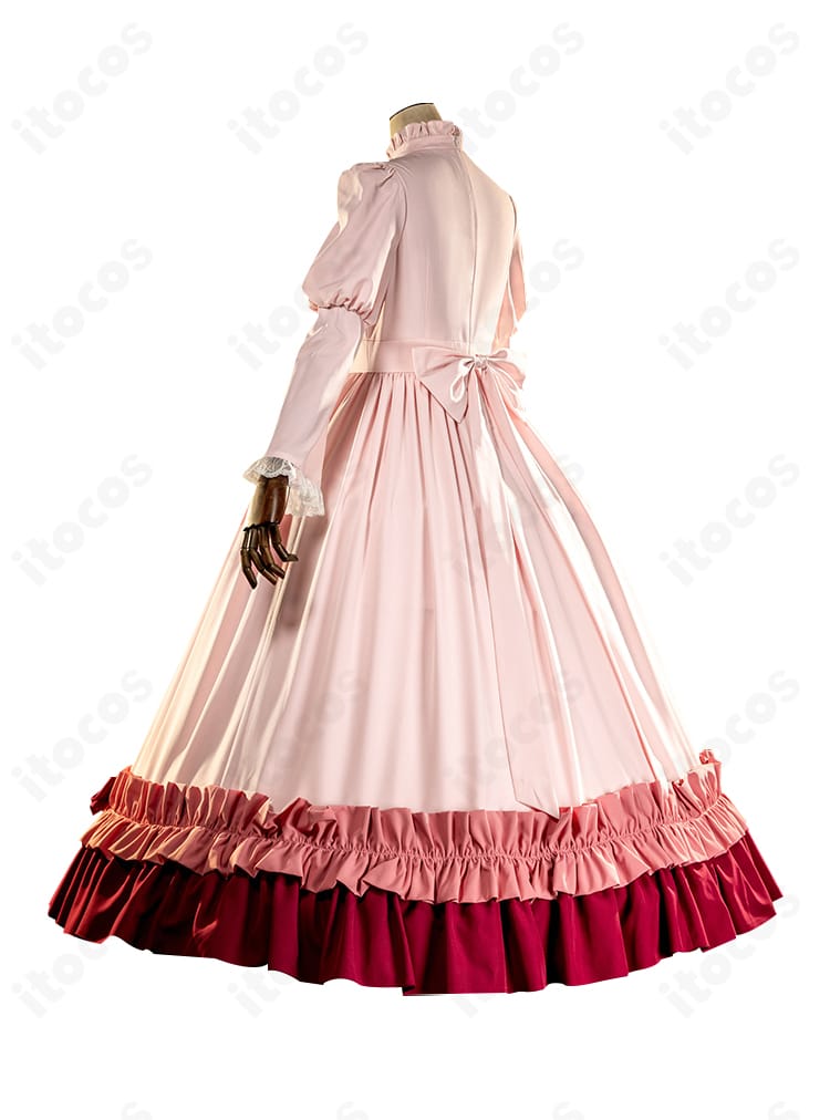 ヴィクトリカ・ド・ブロワ衣装 スカート背面装飾。バックスタイルのレースワークと切替線