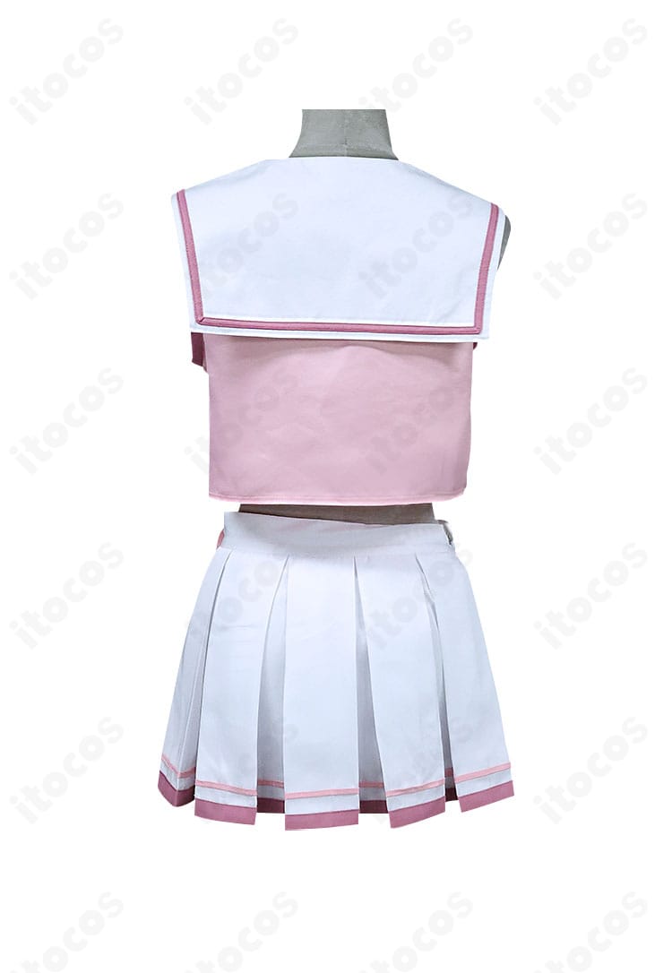 ブルーアーカイブ 下江コハル チアリーダー衣装の背面図。背中の切替ラインとリボン・飾りの配置がわかる装飾ディテール。