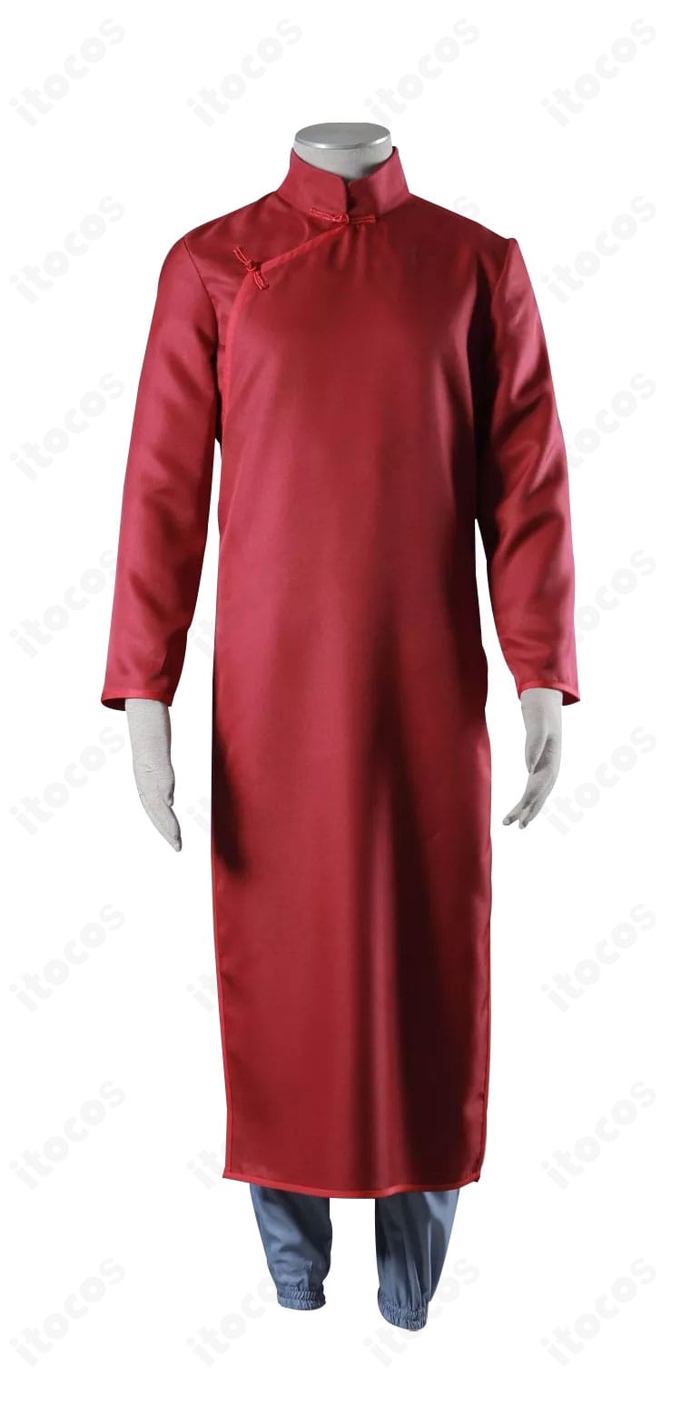 『NARUTO -ナルト-』我愛羅 コスプレ衣装の正面全体。斜襟と装飾を高再現したトップスとズボンのセット。