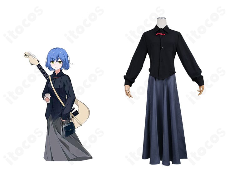 ぼっち・ざ・ろっく！山田リョウの学園制服コスプレ衣装とキャラクターイメージの組み合わせ。高再現のシルエットが分かる全身コーデ