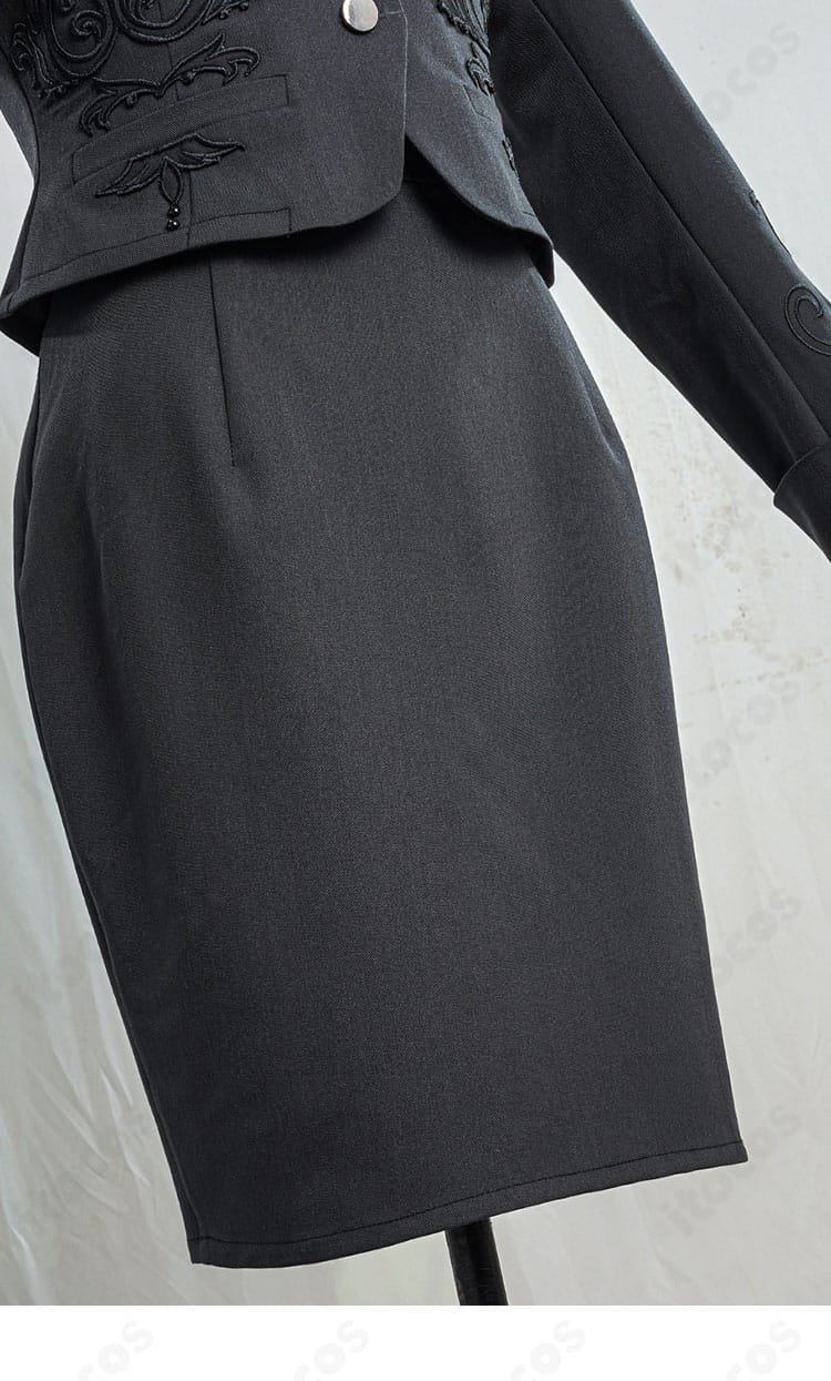 Identity V メリー・プリニウス フェリス コスプレ衣装 スカート装飾と縁取りの詳細