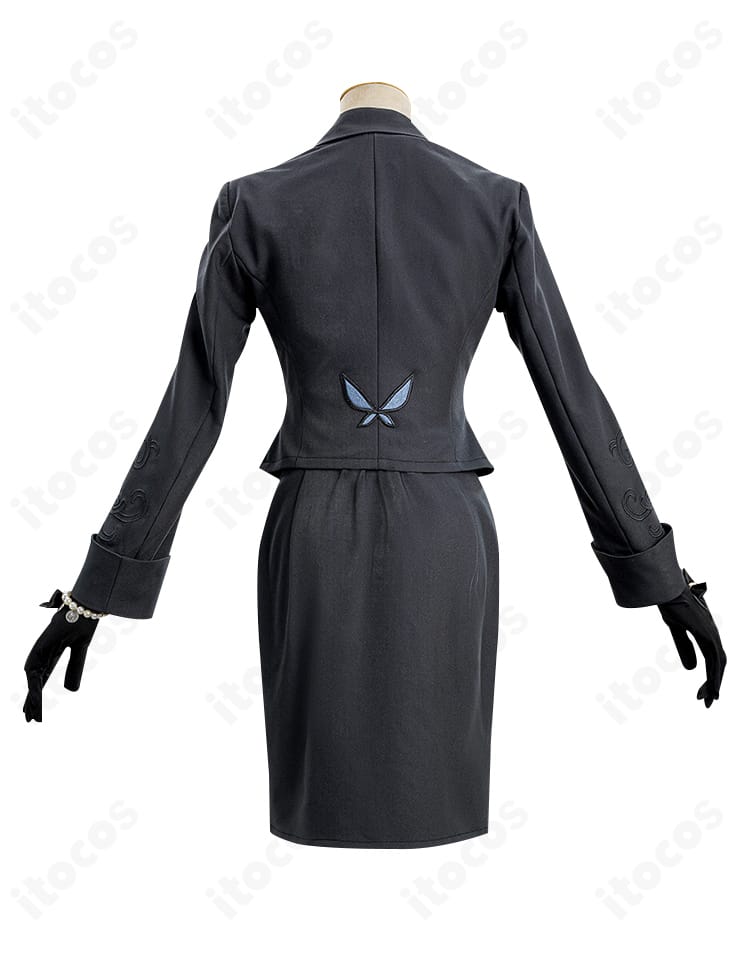 Identity V メリー・プリニウス フェリス コスプレ衣装の背面デザインと装飾配置