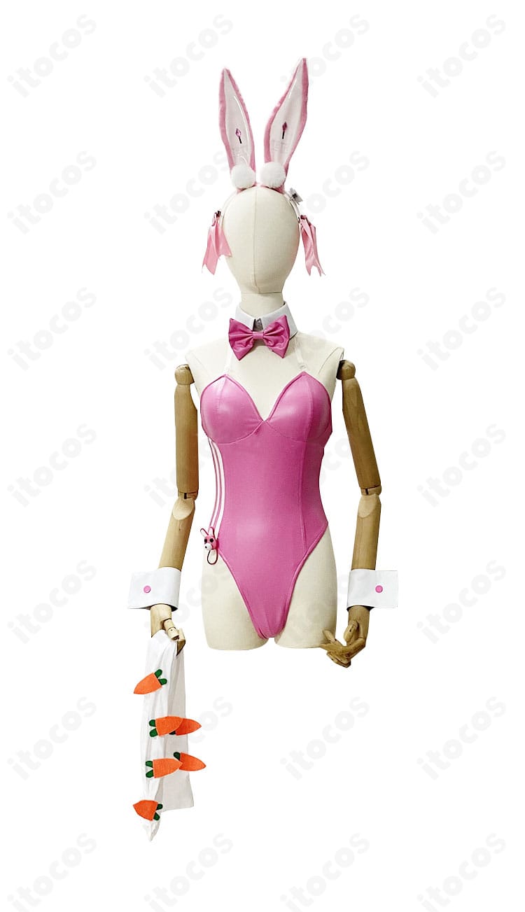 アリス ワンダーランドバニー コスプレ衣装の正面図。縫製と仕上げが分かる精細カット、オーダーメイド対応品