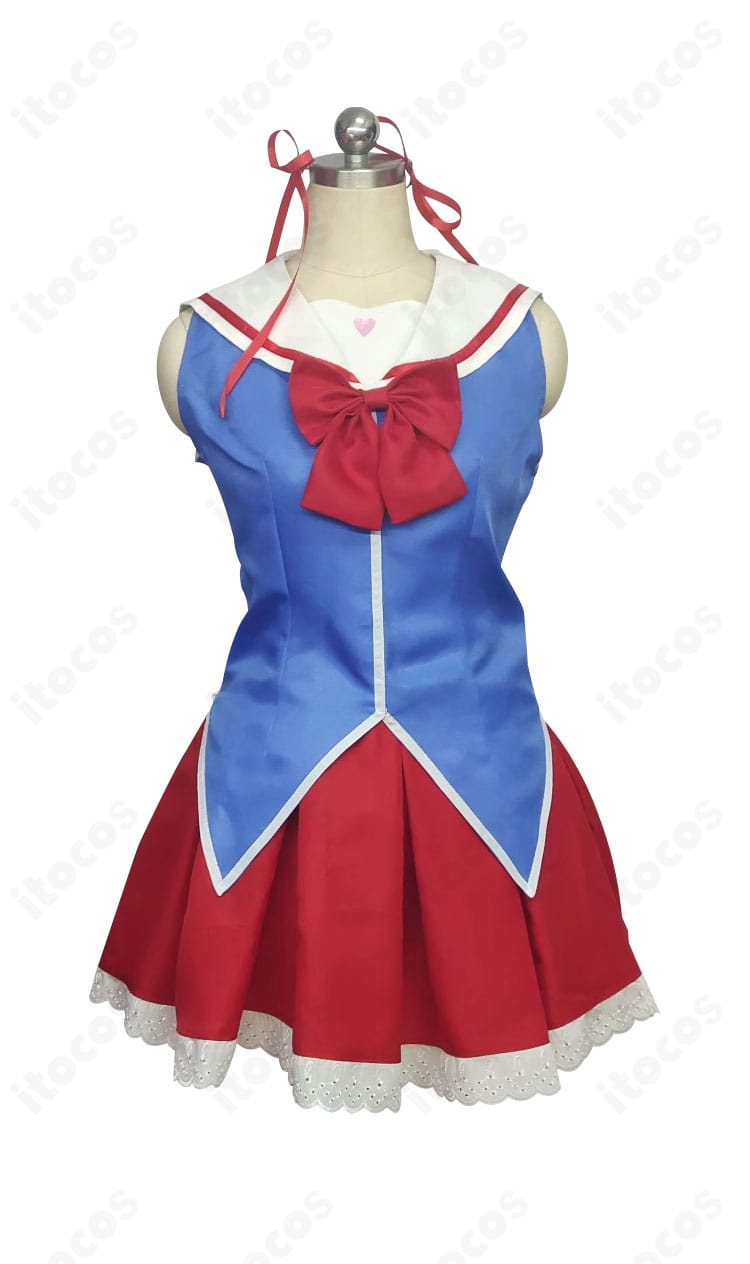 階堂真紅 コスプレ 内搭トップス正面ディテール。首元から胸元の縫製と質感、ボタン位置を明瞭に表現。