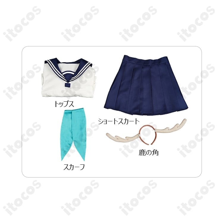 鹿乃子のこ／虎視虎子 セーラー制服コスプレ 高発色で再現度が高く長時間も快適 - 6枚目の画像