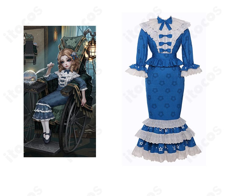 第五人格 彫刻師（ガラテア）コスプレ衣装の正面全体とキャラクターイメージの比較