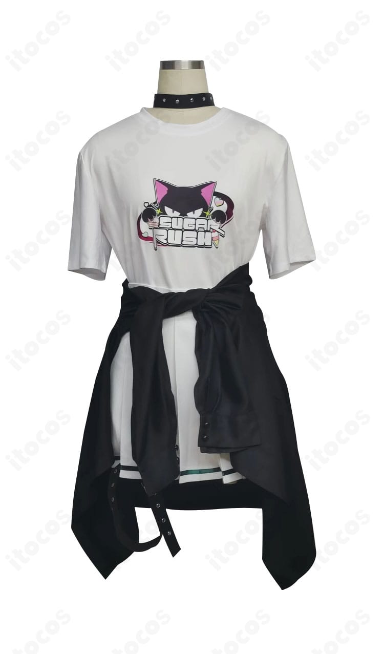 商品正面の杏山カズサ シュガーラッシュ衣装。シルエットとカラーリングを忠実に再現したデザインが伝わる画像。