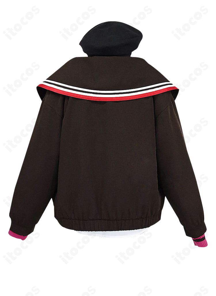 プロジェクトセカイ 青柳冬弥 コスプレ衣装の背面。コートのラインと可動域を意識したパターンがわかる画像。