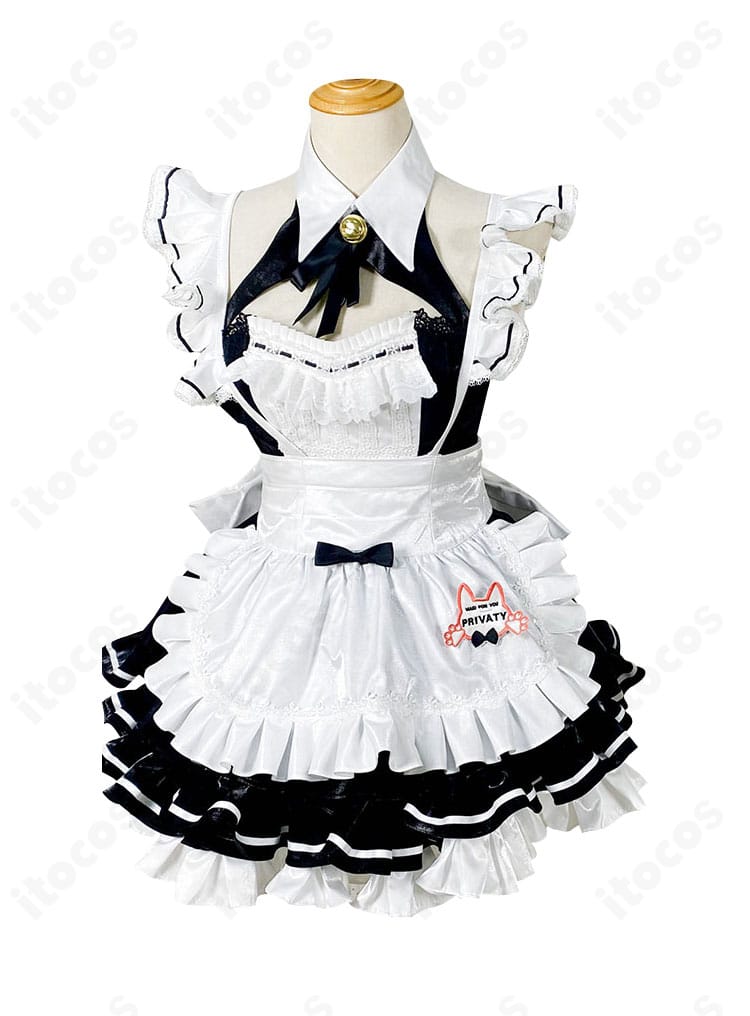 プリバティ アンカインド・メイド コスプレ衣装の正面ディテールと縫製仕上げの近接