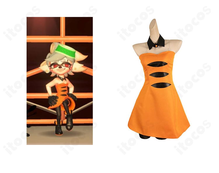 商品正面とホタルのハロウィンVer.コスプレ衣装一式｜スプラトゥーン3 ホタルの高再現セットを正面から確認