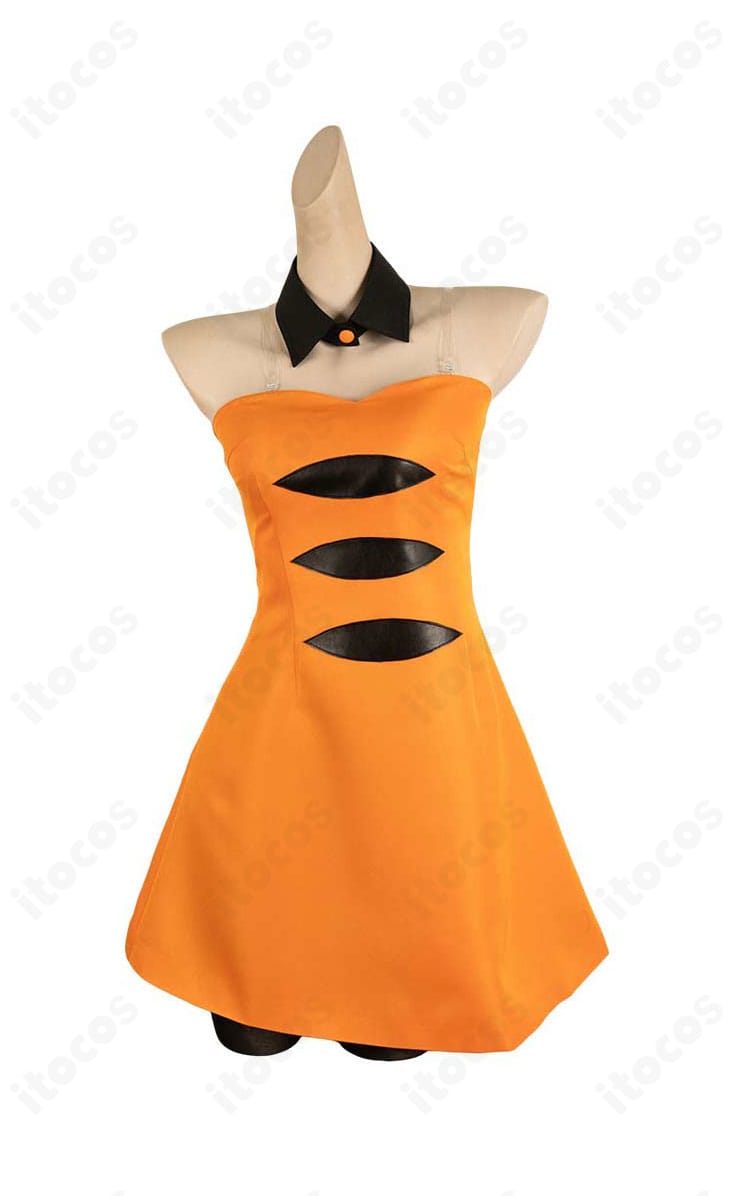 スプラトゥーン3 ホタル ハロウィンVer.コスプレ衣装の細部アップ｜襟・リボン・質感のディテール