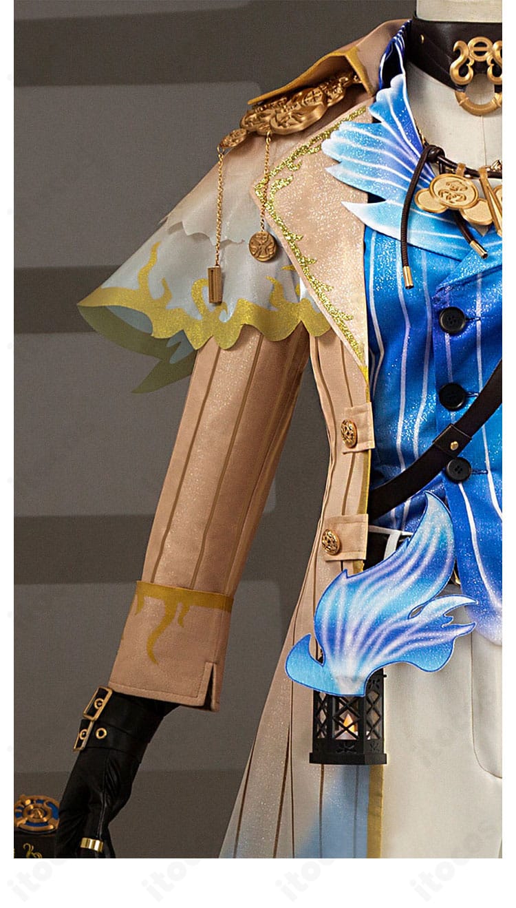 傭兵の肩袖ディテール接写。肩飾りと縫製ラインがわかる高精細イメージ。