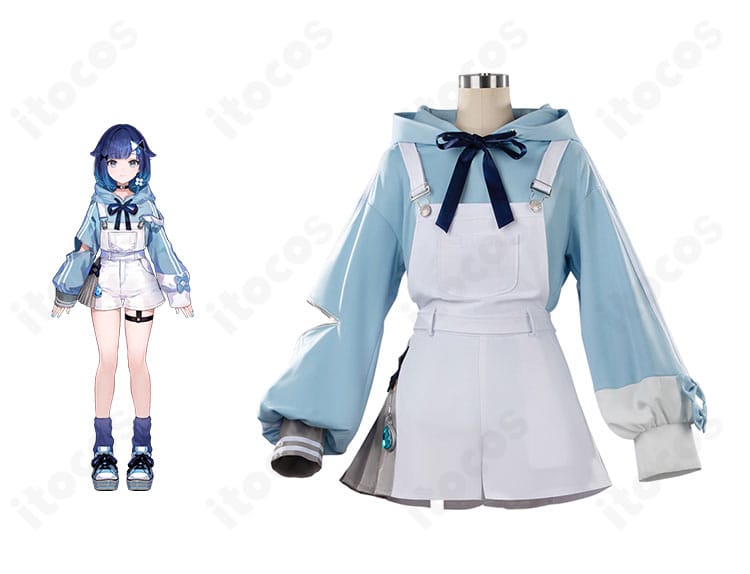 紡木こかげの全身コスプレ衣装とキャラクター画像の組み合わせ。高再現の配色と装飾を確認できるトップ画像。