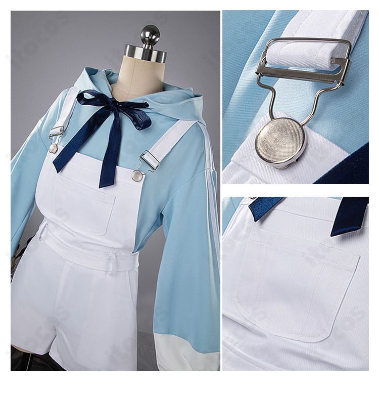 背負い紐とポケット装飾のアップ。立体的な紐ディテールとポケット周りの意匠を強調。