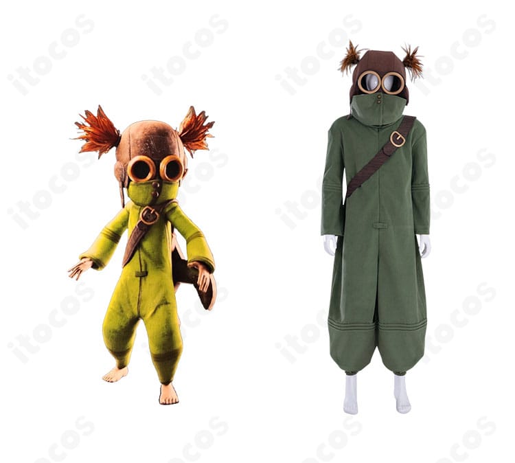 リトルナイトメアIII アローンのコスプレ衣装とキャラクターイメージ。特徴的なジャンプスーツとヘルメットを正面から確認できる画像。