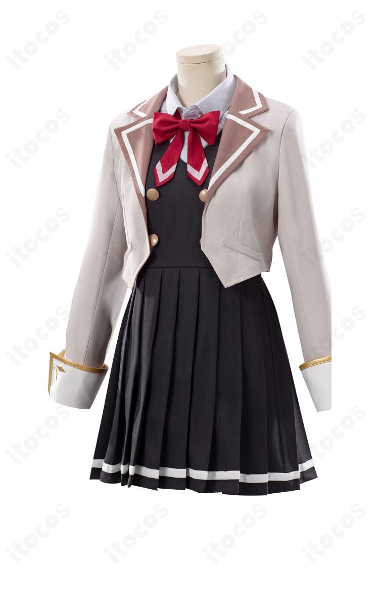 側面から見た全体シルエット画像。コートのラインとスカートの広がり、ウエスト位置のバランスが伝わるアングル。