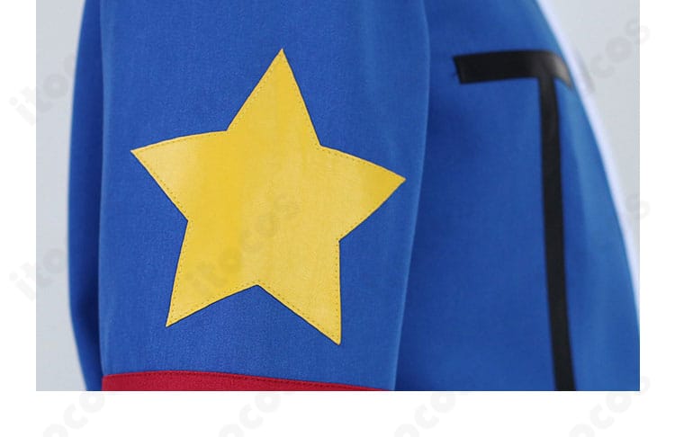 花嵐エリ コスプレ衣装 袖に配置された五角星モチーフ。配色とステッチの再現