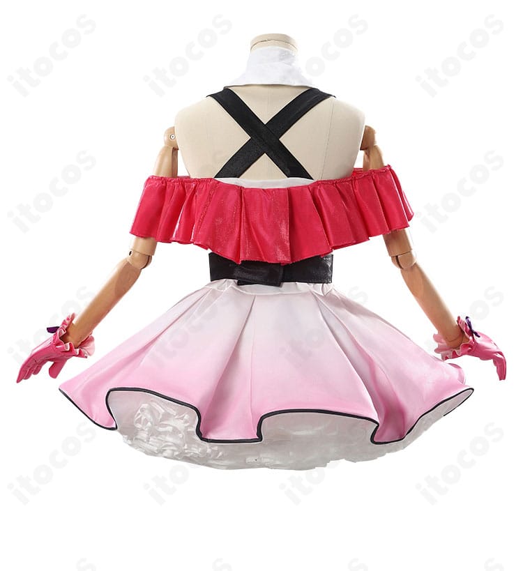 星野アイ コスプレ衣装のつけ襟と襟元ディテールのアップ。装飾の質感と縫製が見える写真