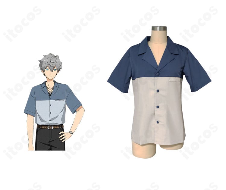 あんさんぶるスターズ！瀬名泉 私服（春夏）コスプレ衣装とキャラクターの並び。配色とシルエットを高再現し、リアルなコスプレ体験を提供するITOCOS制作モデル。