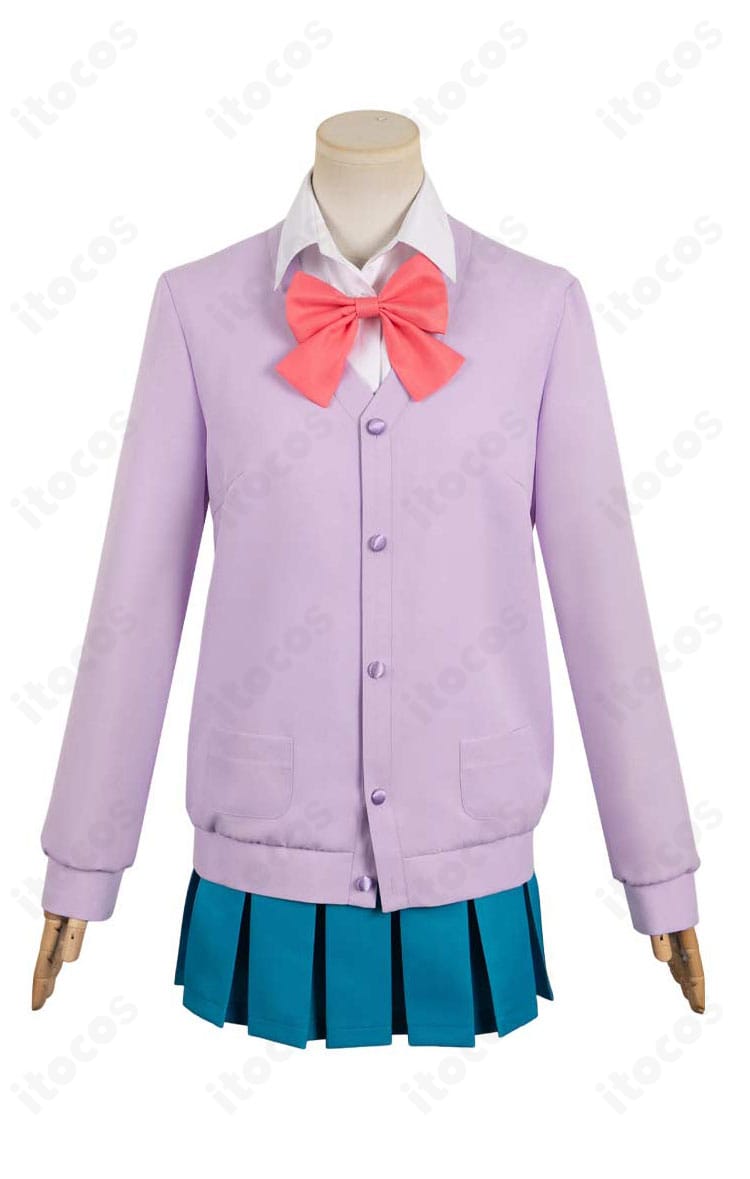 『君に届け』胡桃沢梅 コスプレ 正面全身。コートとスカートのバランス、スカーフ位置まで整えた高再現デザイン。