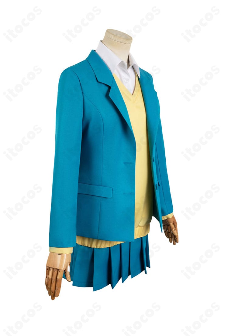 『アオのハコ』鹿野千夏 冬制服コスプレの右側シルエット（ジャケットライン）