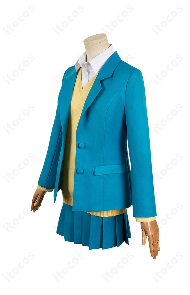 『アオのハコ』鹿野千夏 冬制服コスプレの左側シルエット（スカートの広がり）