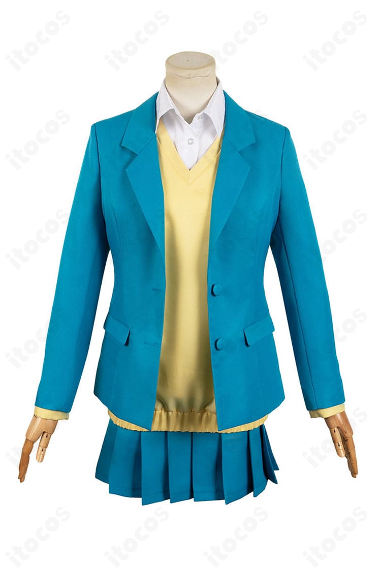 『アオのハコ』鹿野千夏 冬制服コスプレの正面スタイル（ブレザーとプリーツスカート）