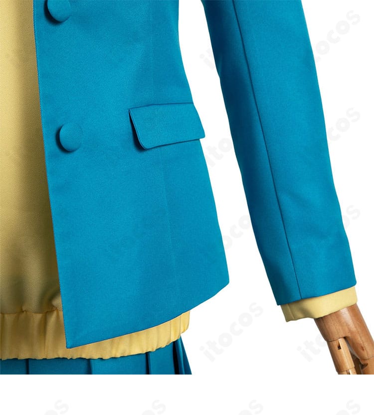 『アオのハコ』鹿野千夏 コスプレ 袖口と裾のディテール（ステッチと縁処理）