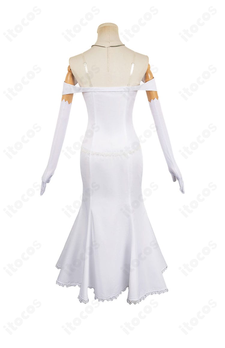 Re:ゼロから始める異世界生活 エミリア衣装 背面。背中の切替ラインとファスナー位置を丁寧に再現。