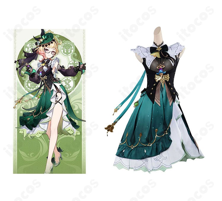 原神 エミリエ（調香師）のコスプレ衣装。公式デザインの雰囲気を忠実に再現した全体イメージ。