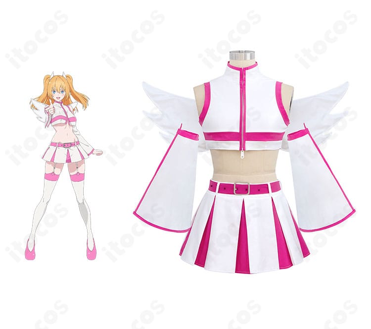 2.5次元の誘惑 天乃リリサ リリエル衣装のコスプレ一式。キャラクターの魅力を高再現した翼付きセット