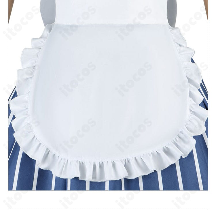 千代田莉々歌 メイド服 スカート裾ディテール。華やかなトリムが写真映えする仕上がり