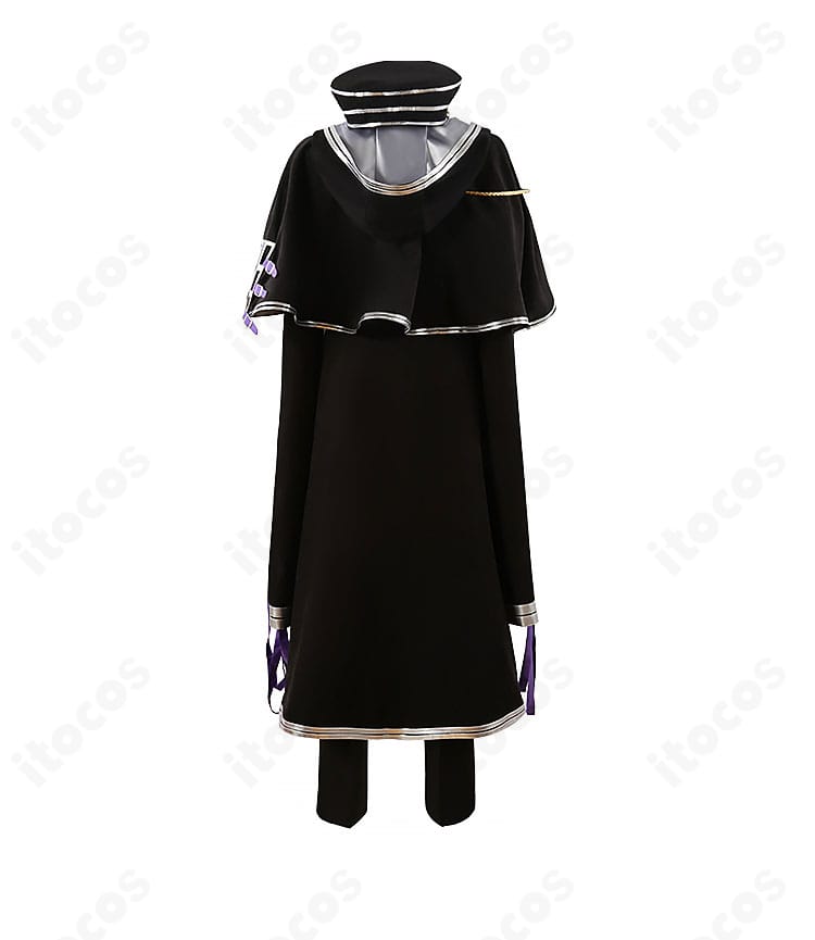 大慶直胤 コスプレ衣装の背面。マントの長さと背中の構成、オーダーメイド対応のイメージ