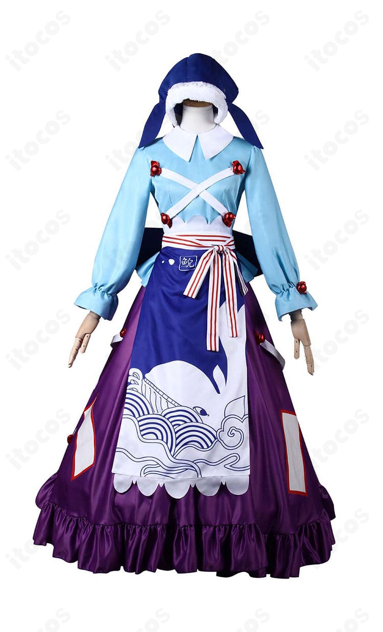 東方酔蝶華 奥野田美宵のコスプレ衣装とキャラクターイラストの組み合わせ。正面全体で高再現のシルエットと配色を確認できる画像。