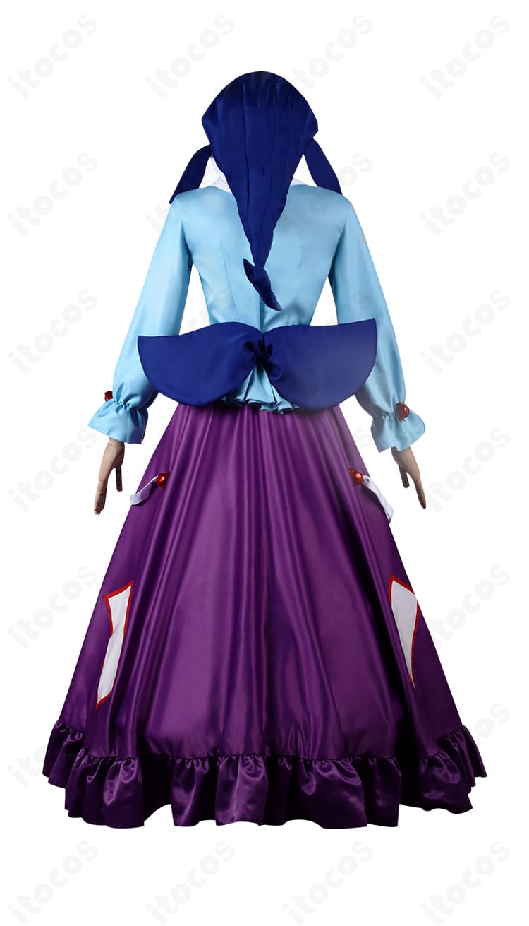 東方酔蝶華 奥野田美宵 コスプレ衣装の側面カット。自然なフレアスカートとウエストラインが強調された美しいシルエット。