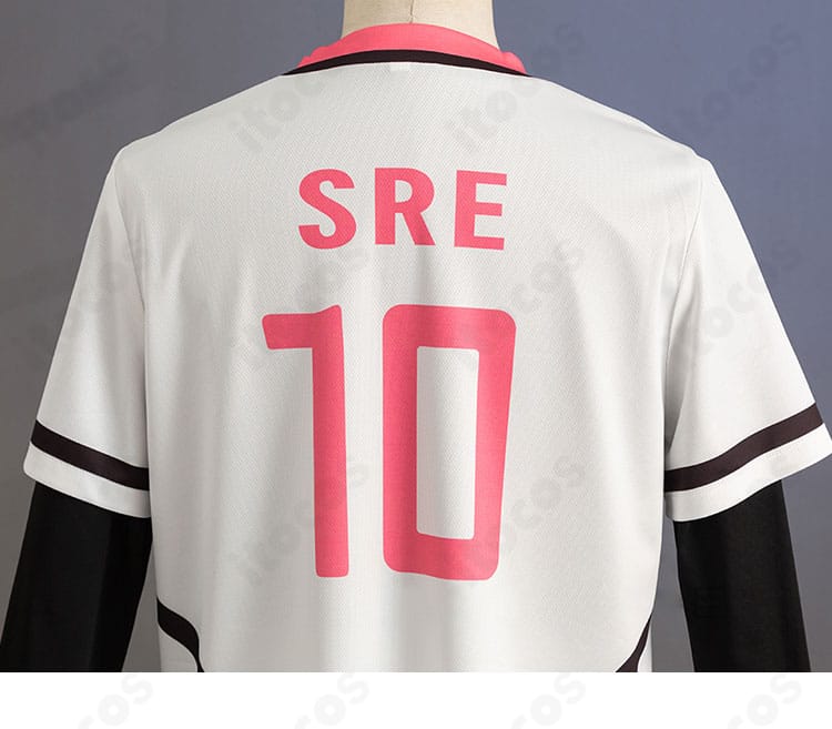 上衣背面ヨーク付近の詳細。背面カーブラインと配色の切替を示す画像