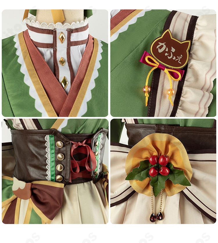 腰封（コルセットベルト）と胸元のデザイン詳細（パーツ重なりと質感）