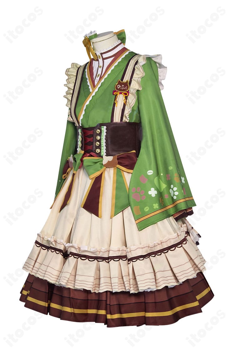 マンハッタンカフェ 勝負服コスプレ衣装・左側面からのシルエットと裾のライン