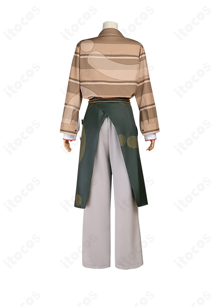 青柳冬弥 探検隊衣装の背面。後ろの装飾とエプロンの落ち感、バックシルエットの確認用画像