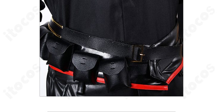 無期迷途 ドナルド コスプレ衣装の腰部コルセットベルト。金属調パーツと縫製ステッチの再現をクローズアップ。