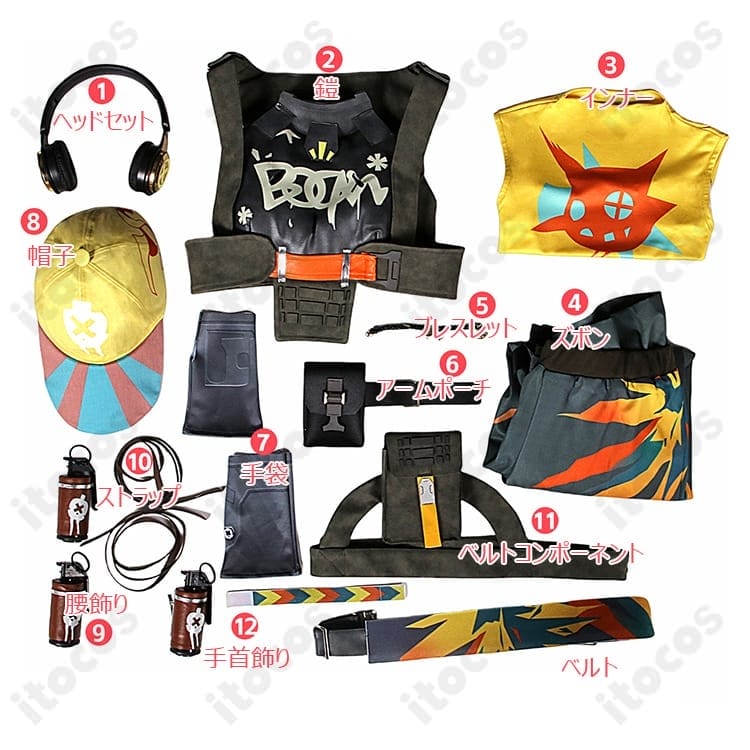 ヴァロラント レイズ 標準コスプレ衣装。アクセサリー完備で高再現、撮影・イベントに最適 - 6枚目の画像