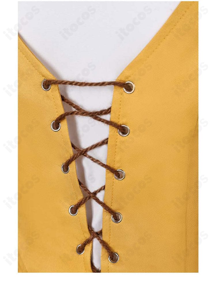 エアリス・ゲインズブール コスプレ衣装 襟元装飾ディテール｜刺繍風パーツと縁取りの質感