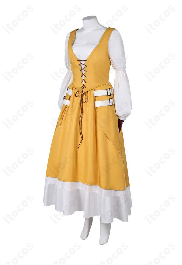 ファイナルファンタジーVII エアリス・ゲインズブール コスプレ衣装 左側面｜フィット感とウエストラインの見え方