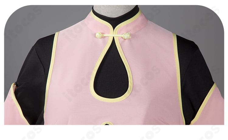 木之本桜 コスプレ衣装 襟元の刺繍と装飾ディテールの近接画像