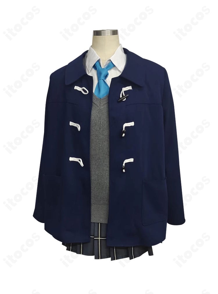 小鳥遊ホシノ 2年生制服コスプレ衣装の正面全体。コートとネクタイの発色、プリーツスカートのラインが確認できる写真