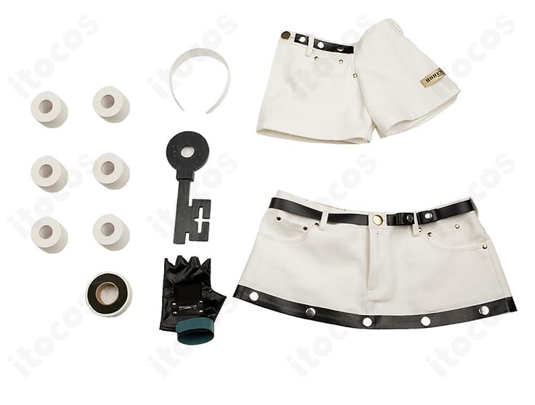 A.B.Aコスプレ衣装のセット一式を並べた構成内容画像