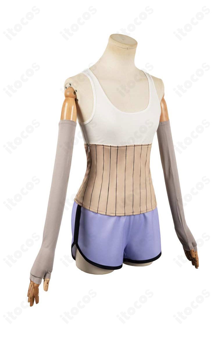 ダンダダン 綾瀬星子 コスプレ衣装の右側面。ベルトの立体感とシルエットのフィット感が分かる角度。